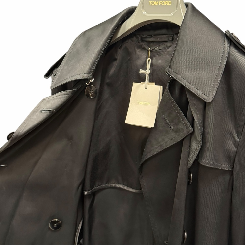 Tom Ford Leather Undercollar Trench Coat - Picture 5 of 9